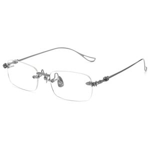 十字雕花 雅痞無邊眼鏡 T116