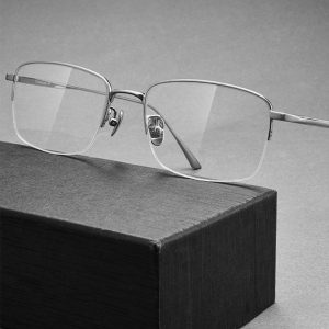 Alternative view of 斯文復古鈦材半框眼鏡 T112