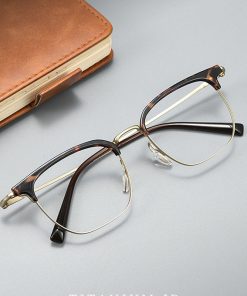 輕盈鈦材玳瑁眉線眼鏡 T107:圖片 3