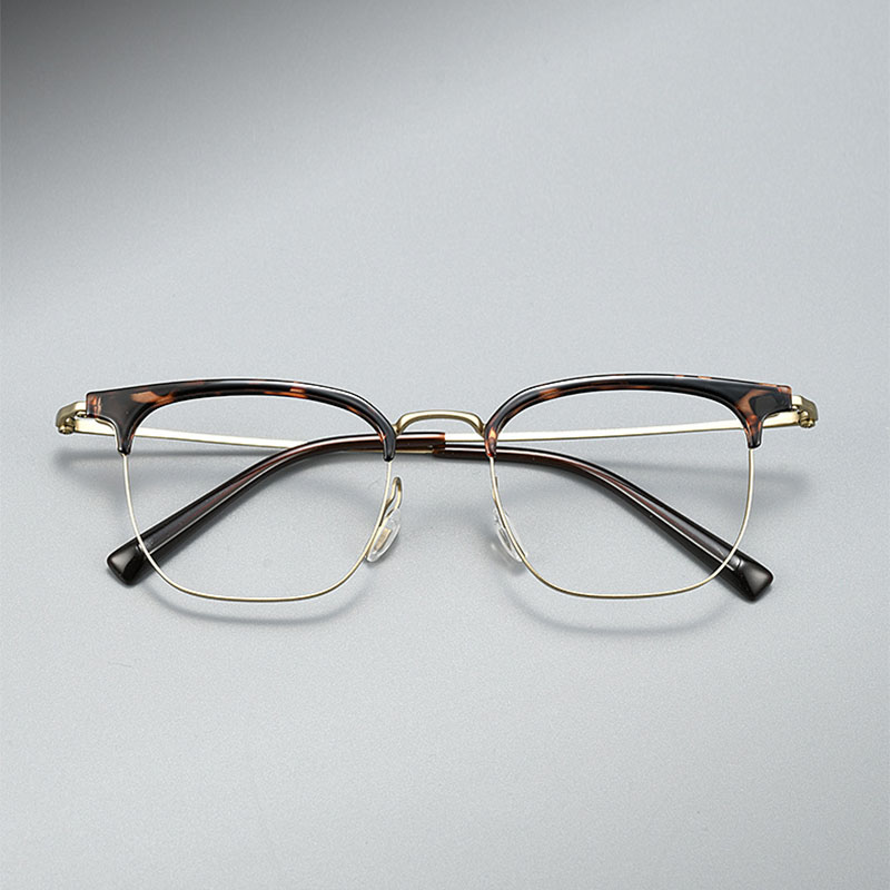 輕盈鈦材玳瑁眉線眼鏡 T107 - 图片 4