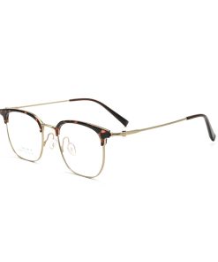 輕盈鈦材玳瑁眉線眼鏡 T107