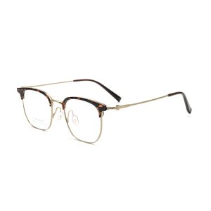 輕盈鈦材玳瑁眉線眼鏡 T107