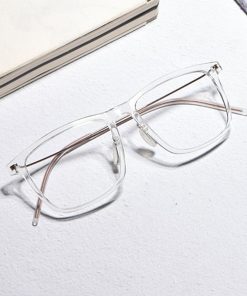 Alternative view of 羽量透明復古拼接眼鏡 R305