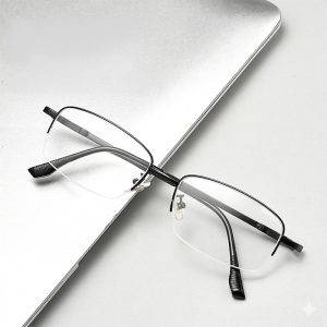 真空IP電鍍記憶鈦半框眼鏡 M403