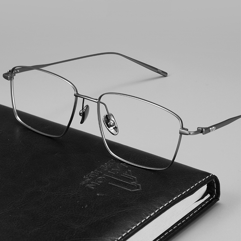 大臉款商務純鈦方框眼鏡 T128:圖片 2
