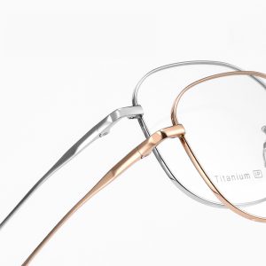 多邊形鈦材幾何框眼鏡 T125