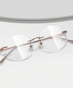 斯文幼圓半鈦無框眼鏡 T130:圖片 4