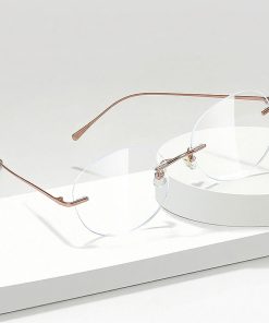 Alternative view of 斯文幼圓半鈦無框眼鏡 T130
