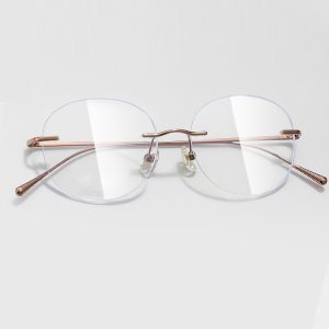斯文幼圓半鈦無框眼鏡 T130