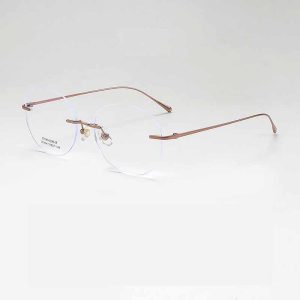 斯文幼圓半鈦無框眼鏡 T130