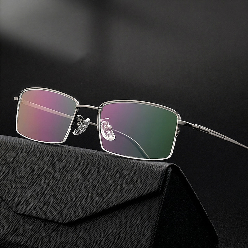 俐落簡約半框鈦材眼鏡 T120:圖片 3