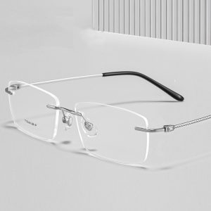 輕盈雕花β鈦無框眼鏡 T131