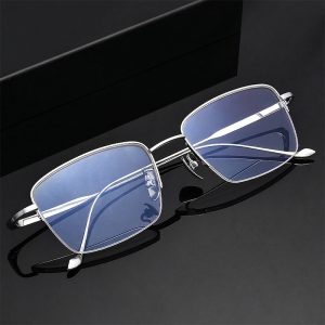 俐落鈦材半框寬面眼鏡 T122