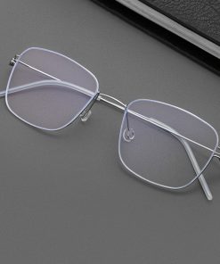 極簡無螺絲鈦絲方框眼鏡 T136：圖片 5