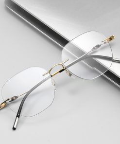 Alternative view of 純鈦螺旋鏡腿無框眼鏡 T153